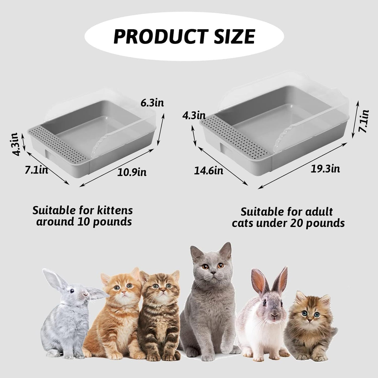Sifting Cat Litter Box For Kittens Open Litter Box With High Sides Detachable Small Pet Toilet Travel Litter Pan For Kitty And Thiny Cats
