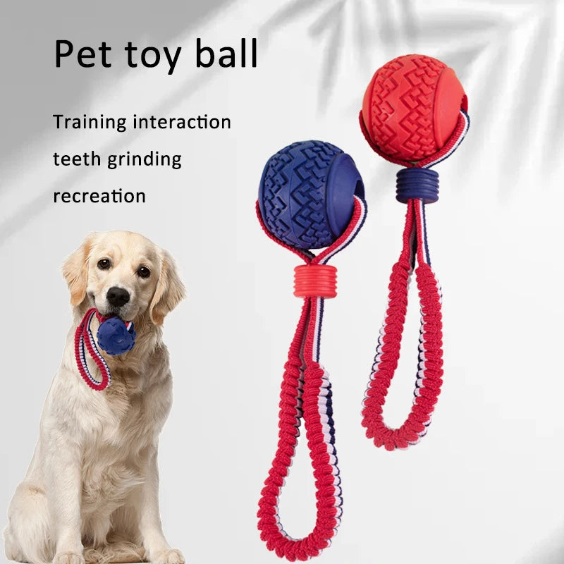 Dog Toy Ball Teether With Rope