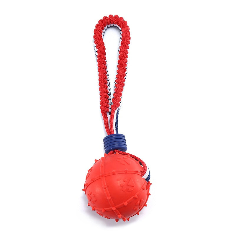 Dog Toy Ball Teether With Rope