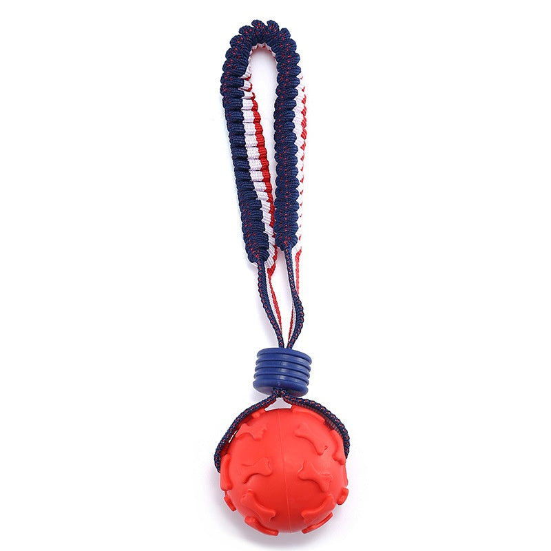 Dog Toy Ball Teether With Rope