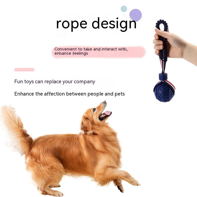 Dog Toy Ball Teether With Rope